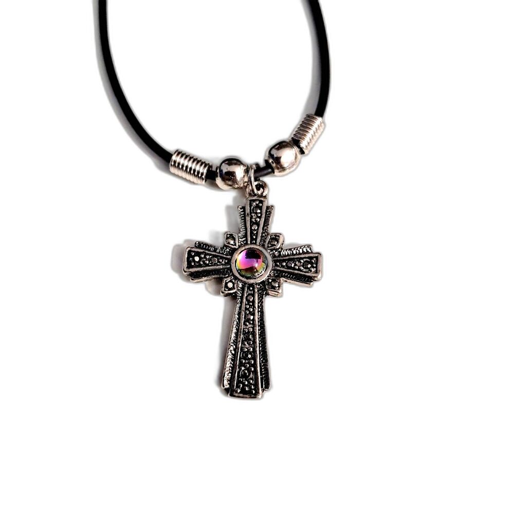 Cross Necklace with Crystal